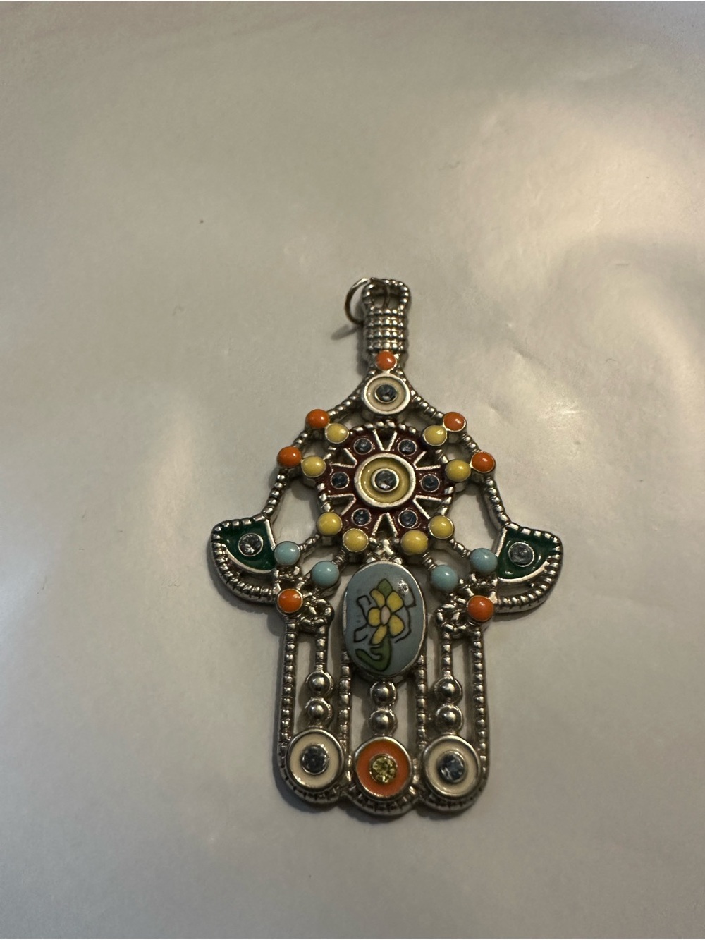 Boho Hamsa Hand Pendant For A Necklace - Multicolor